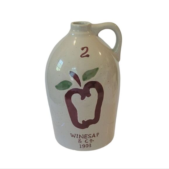 Vintage Winesap & Co. 1903 Apple Pottery Stoneware Jug With Handle - Picture 1 of 4